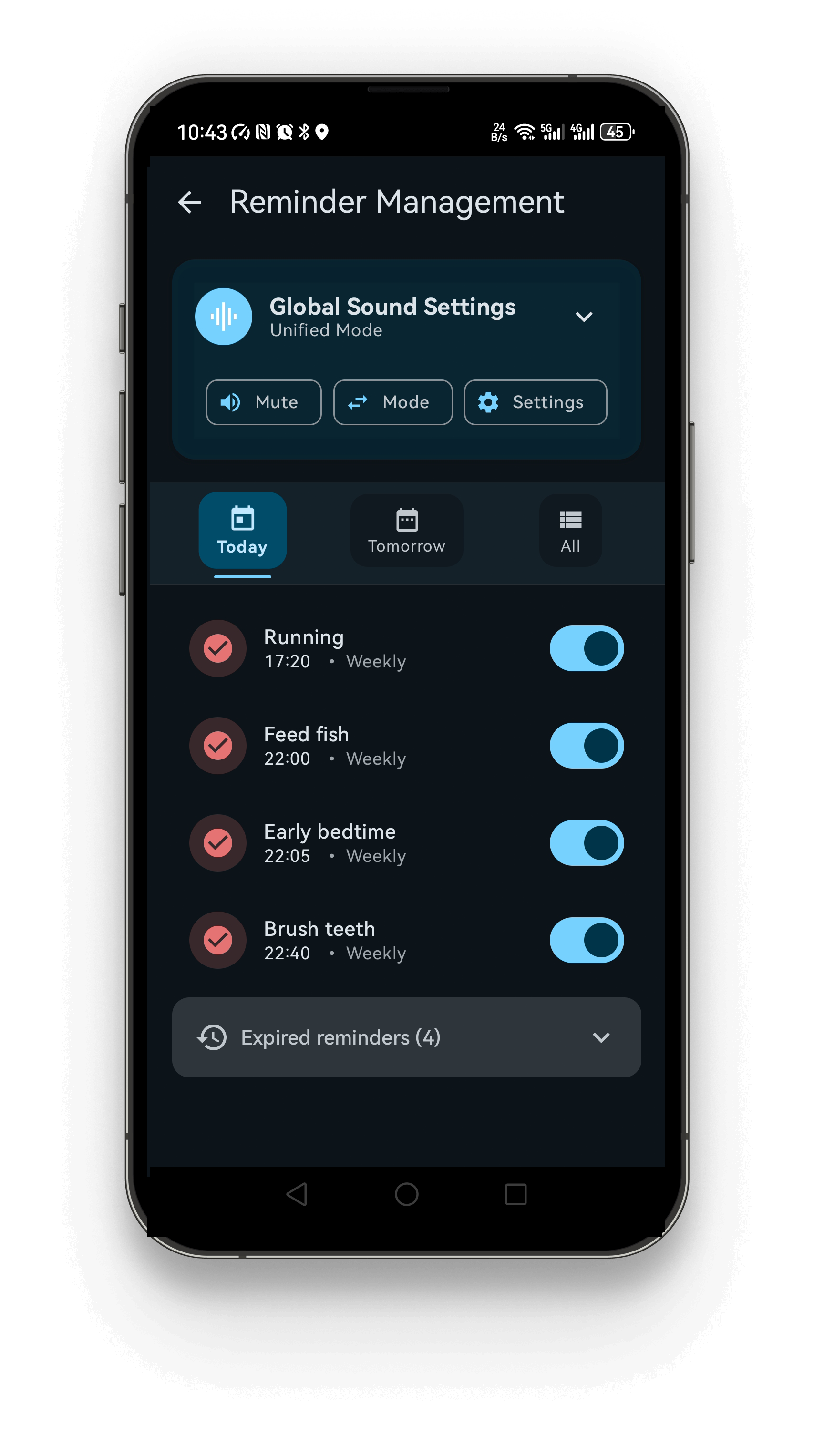 Compact Habit List Interface